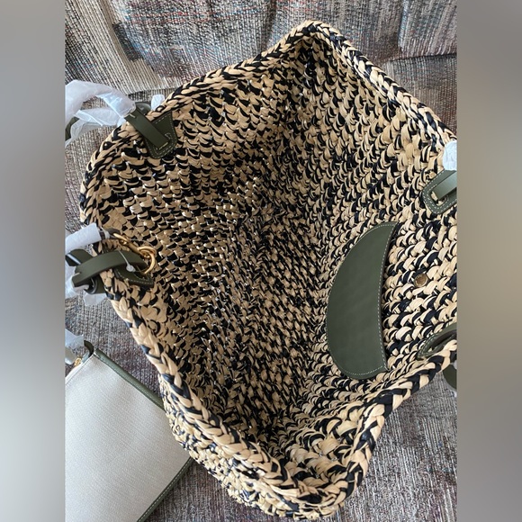 Tory Burch Ella Straw Box Weave Basket Tote. - Picture 8 of 16